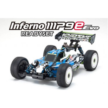 AUTOMODELO KYOSHO INFERNO MP9E EVO EP  ELÉTRICO RTR 1/8 PARA LIPO 4S COM NOVO RÁDIO KT331P KYO 34106T1B